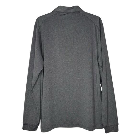 Pro Tour Mens Cool Play Golf Long Sleeve Polo Shirt Medium Gray Pinstripe - Picture 2 of 7